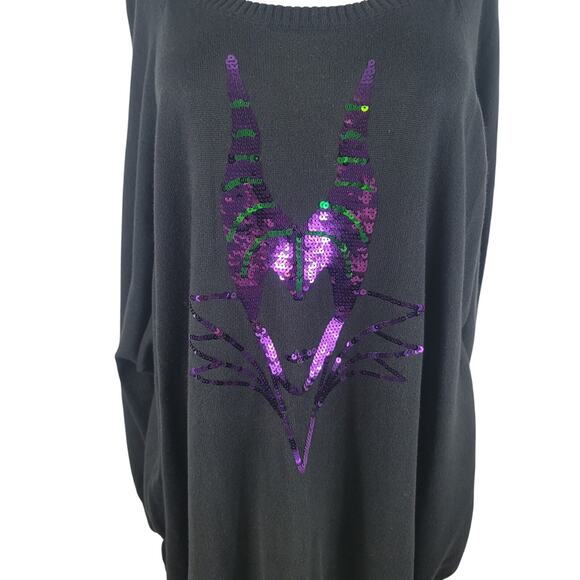 Disney Villains Sequenced Maleficent Sweater Size 6 - Picture 2 of 5